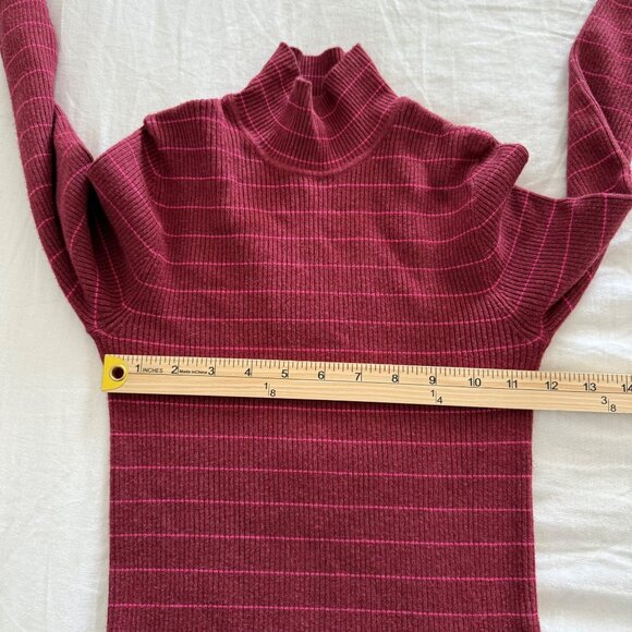 Marine Layer Chamonix Striped Ribbed Mock Neck Knit Pullover Sweater Womens XS - Picture 7 of 8
